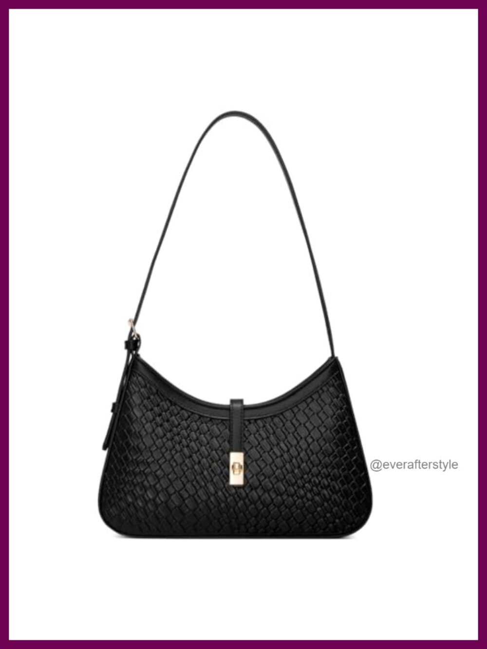 Woven Shoulder Bag Vegan Leather Small Crescent Purse Women